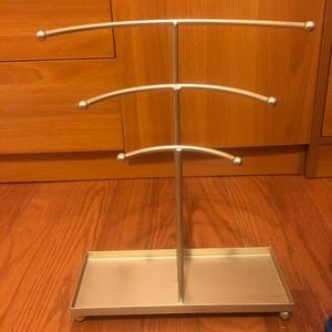 Curved 3 Tier Gold Jewelry Organizer w/ Ring Tray